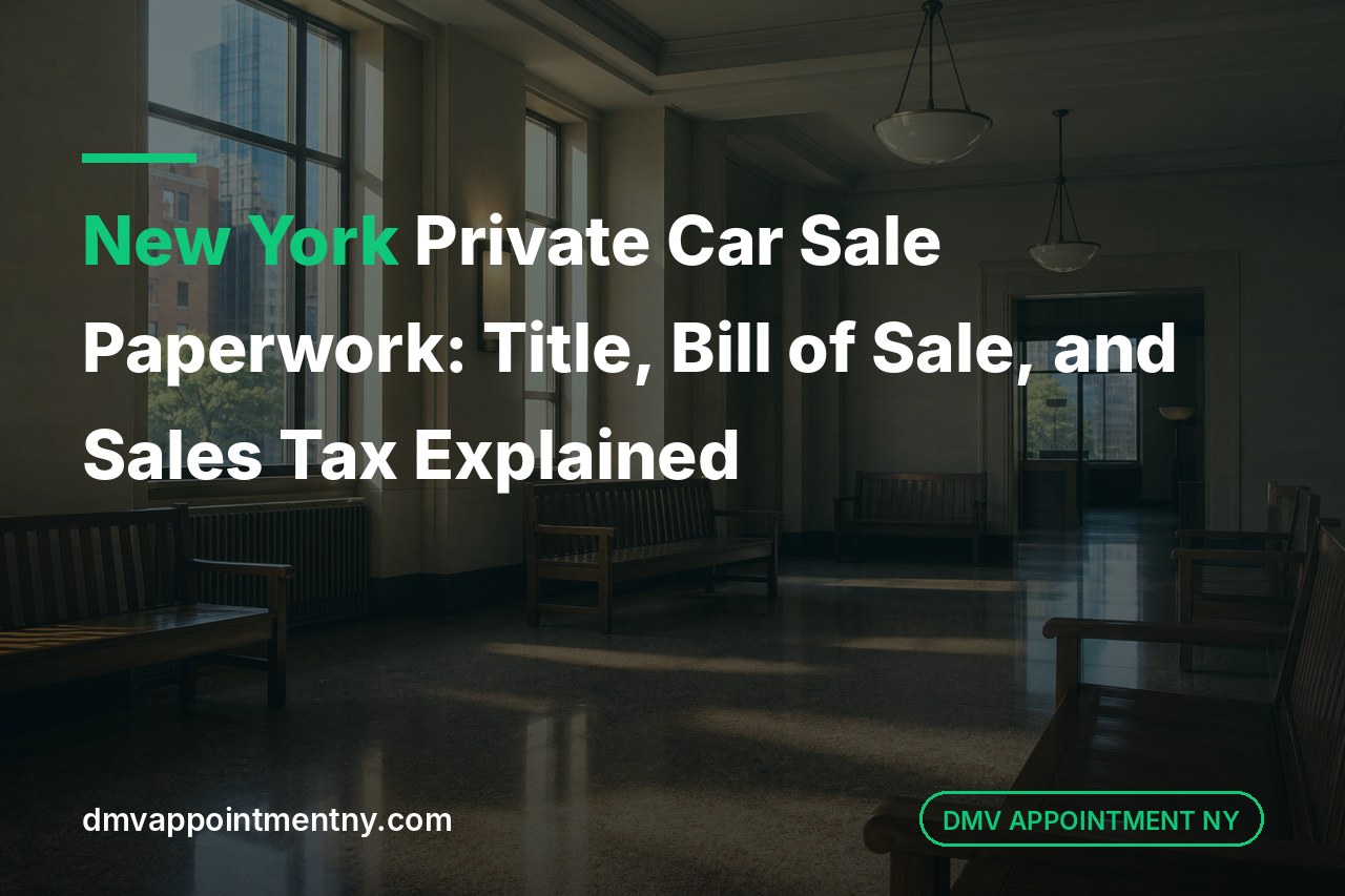 New York Private Car Sale Paperwork: Title, Bill of Sale, and Sales Tax Explained